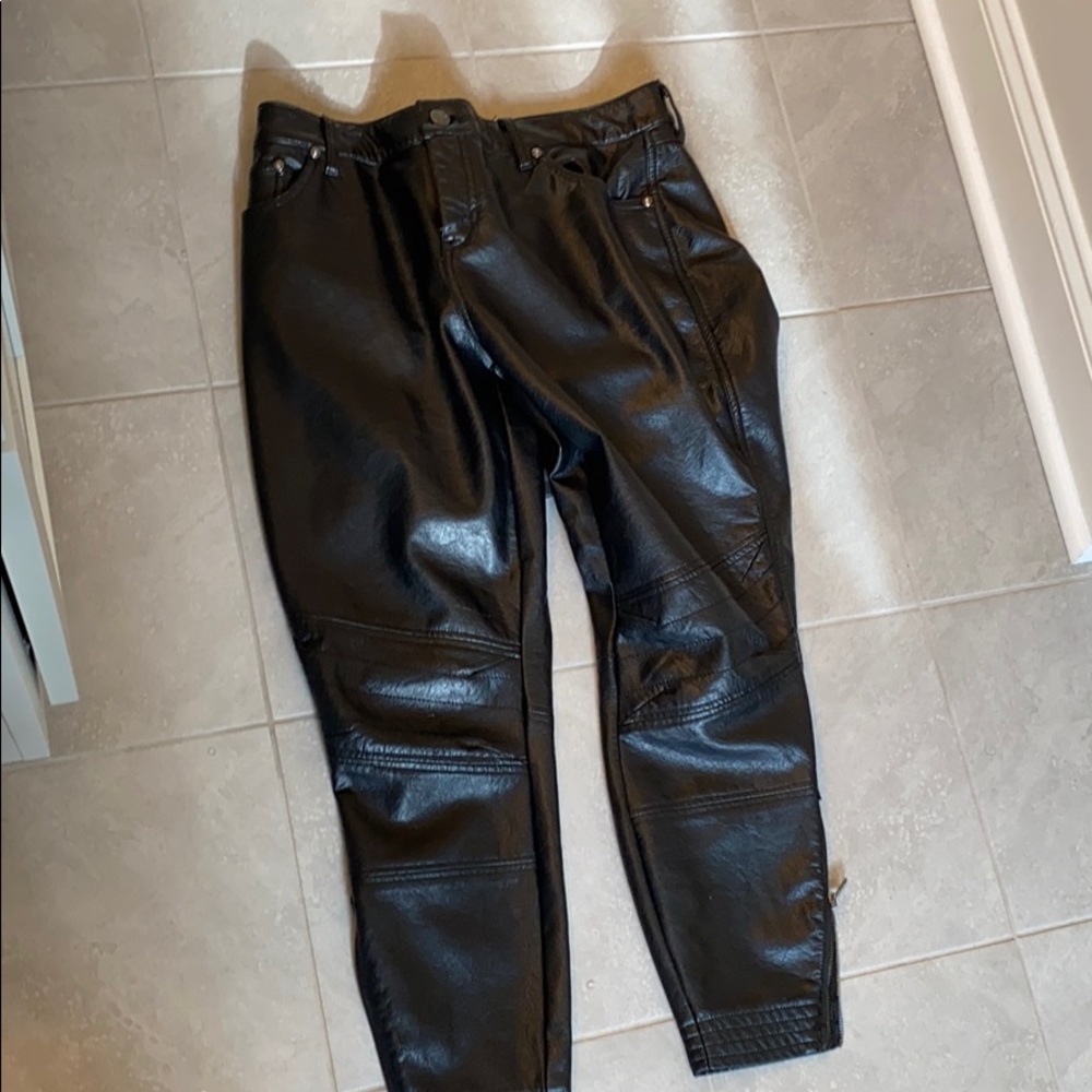 Torrid black leather pants size 16